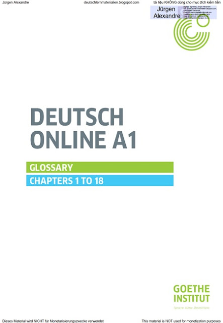 Deutsch Online A1 - Glossary Chapter 1 to 18