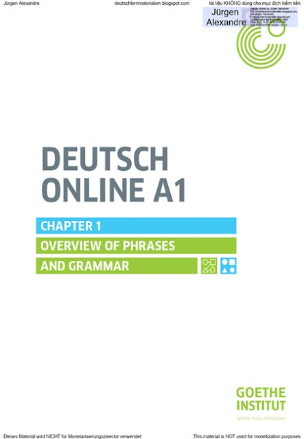 Deutsch Online A1 - Overview of Phrases and Grammar